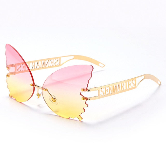 Butterfly Rimless Sunglasses