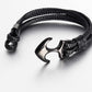 High Quality Titanium Steel Woven Anchor Leather Rope Bracelet