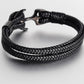 High Quality Titanium Steel Woven Anchor Leather Rope Bracelet