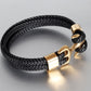 High Quality Titanium Steel Woven Anchor Leather Rope Bracelet