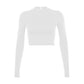 Solid Basic Long Sleeve Crop Top