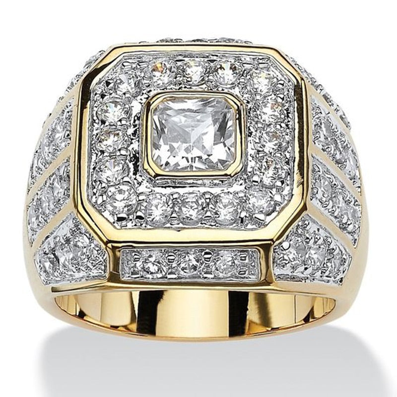 Square Gold Diamond Ring