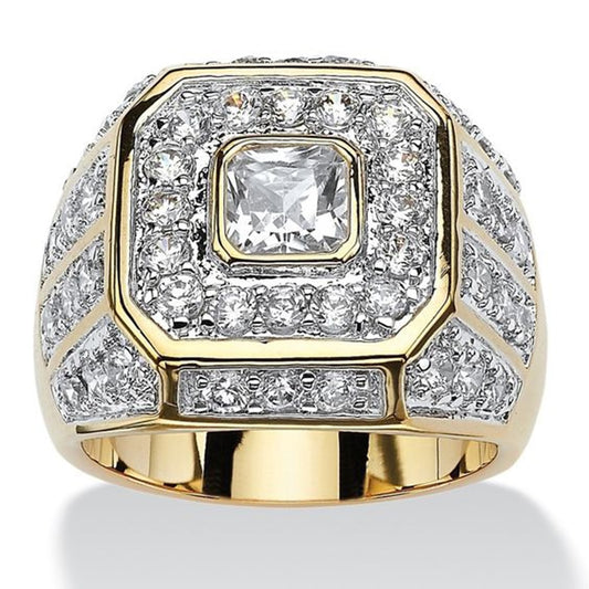 Square Gold Diamond Ring