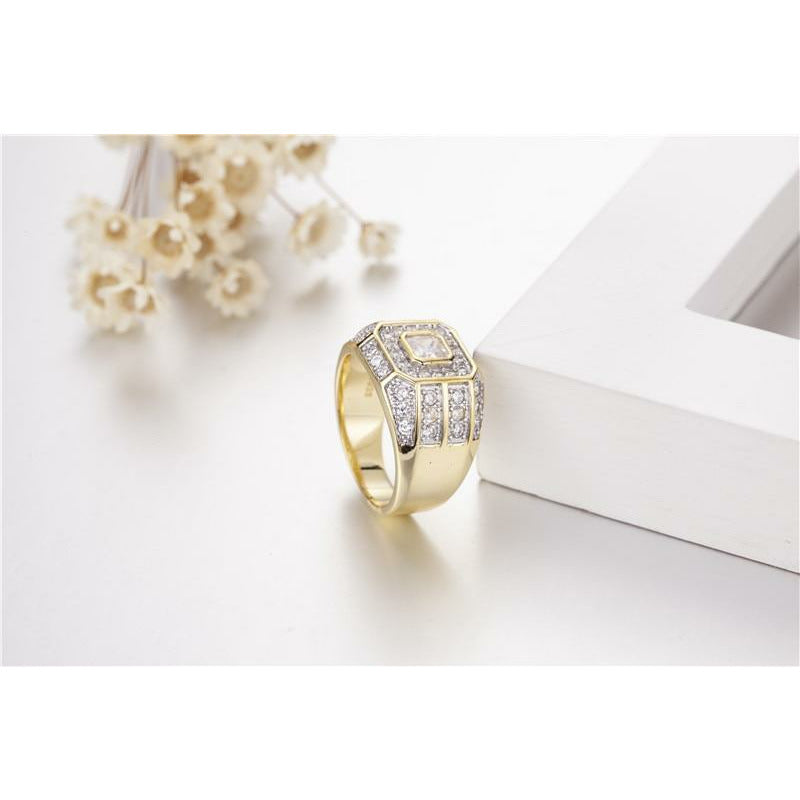 Square Gold Diamond Ring