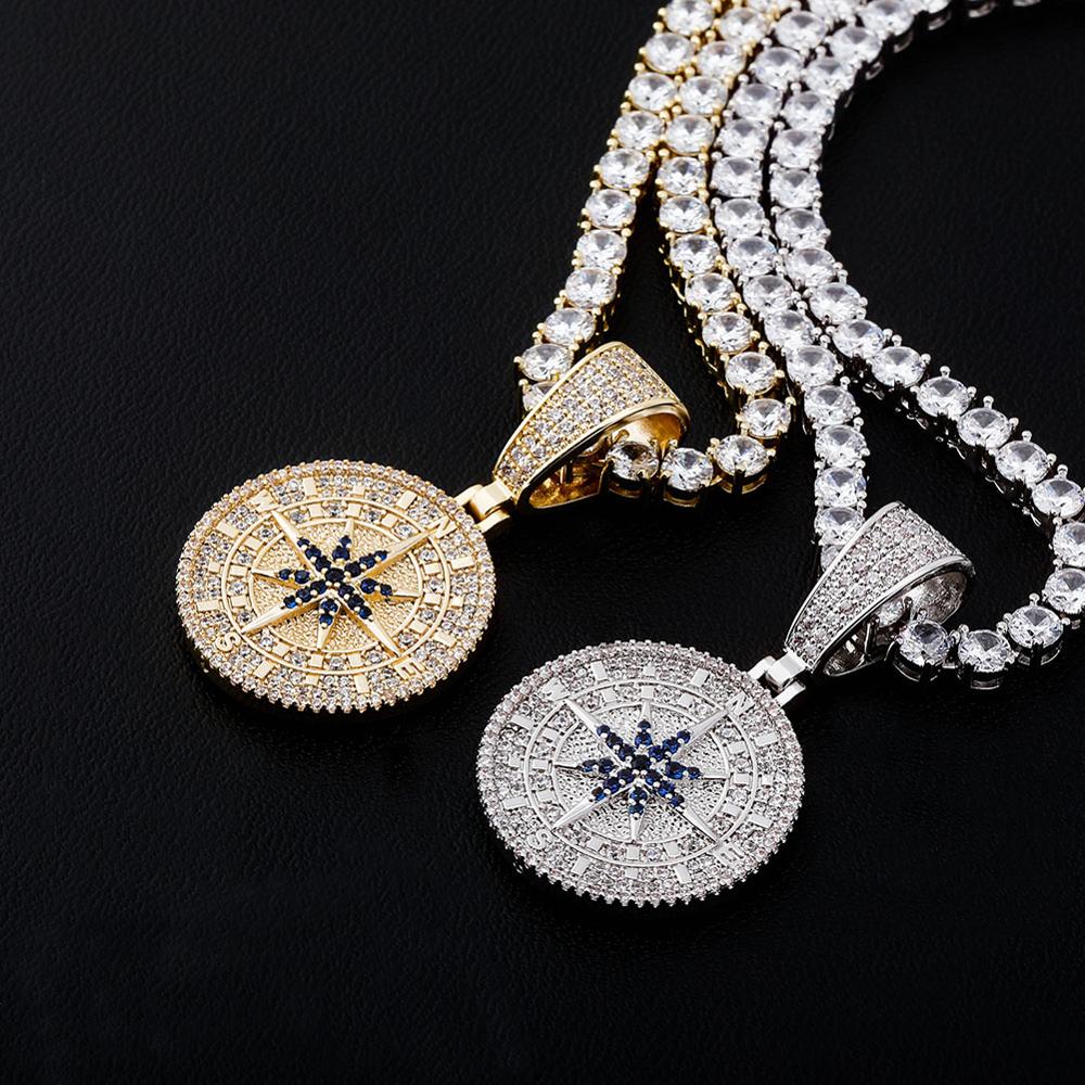 Iced Compass Pendant