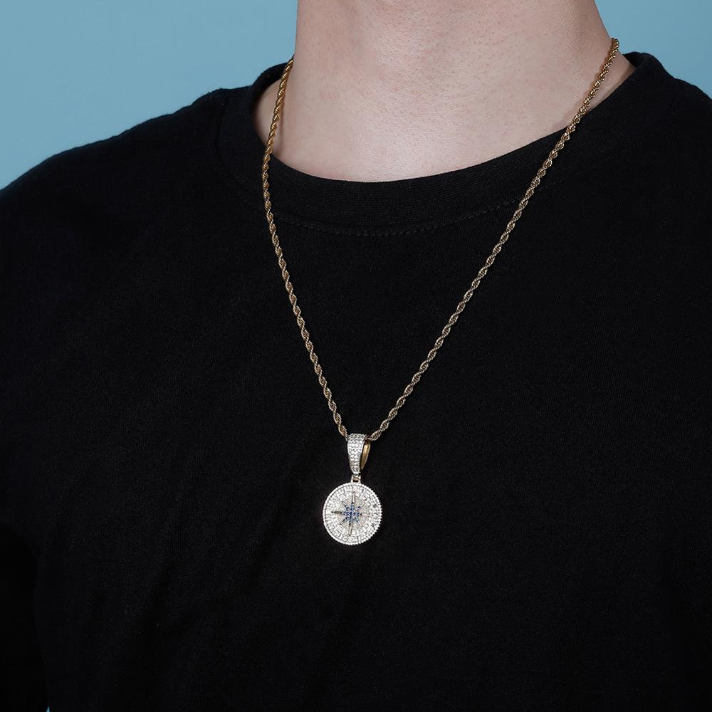 Iced Compass Pendant