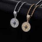 Iced Compass Pendant