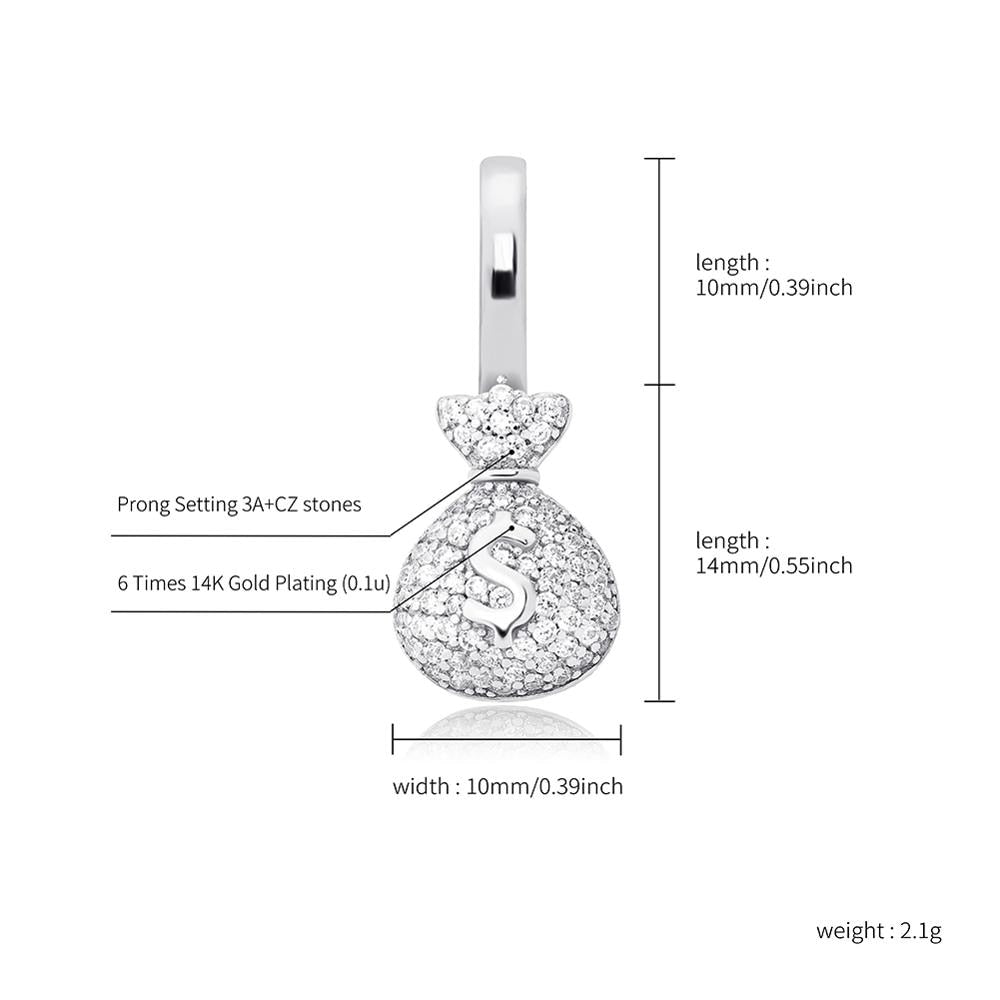 Iced Money Bag Pendant