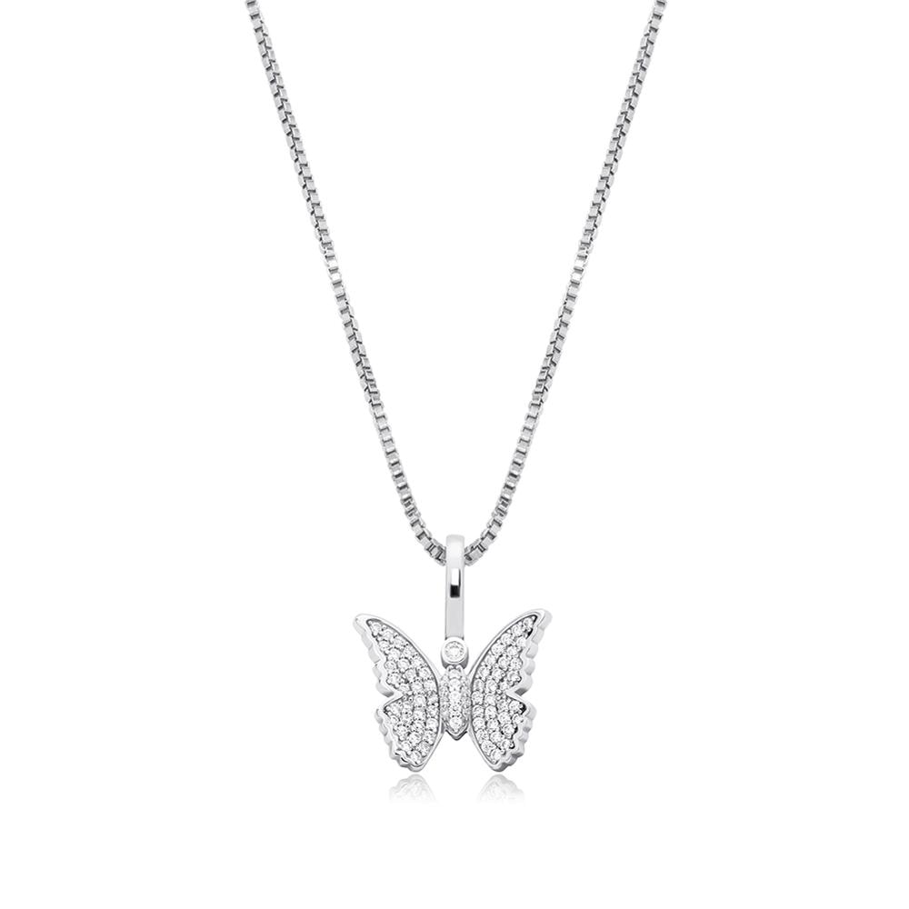Iced Butterfly Pendant