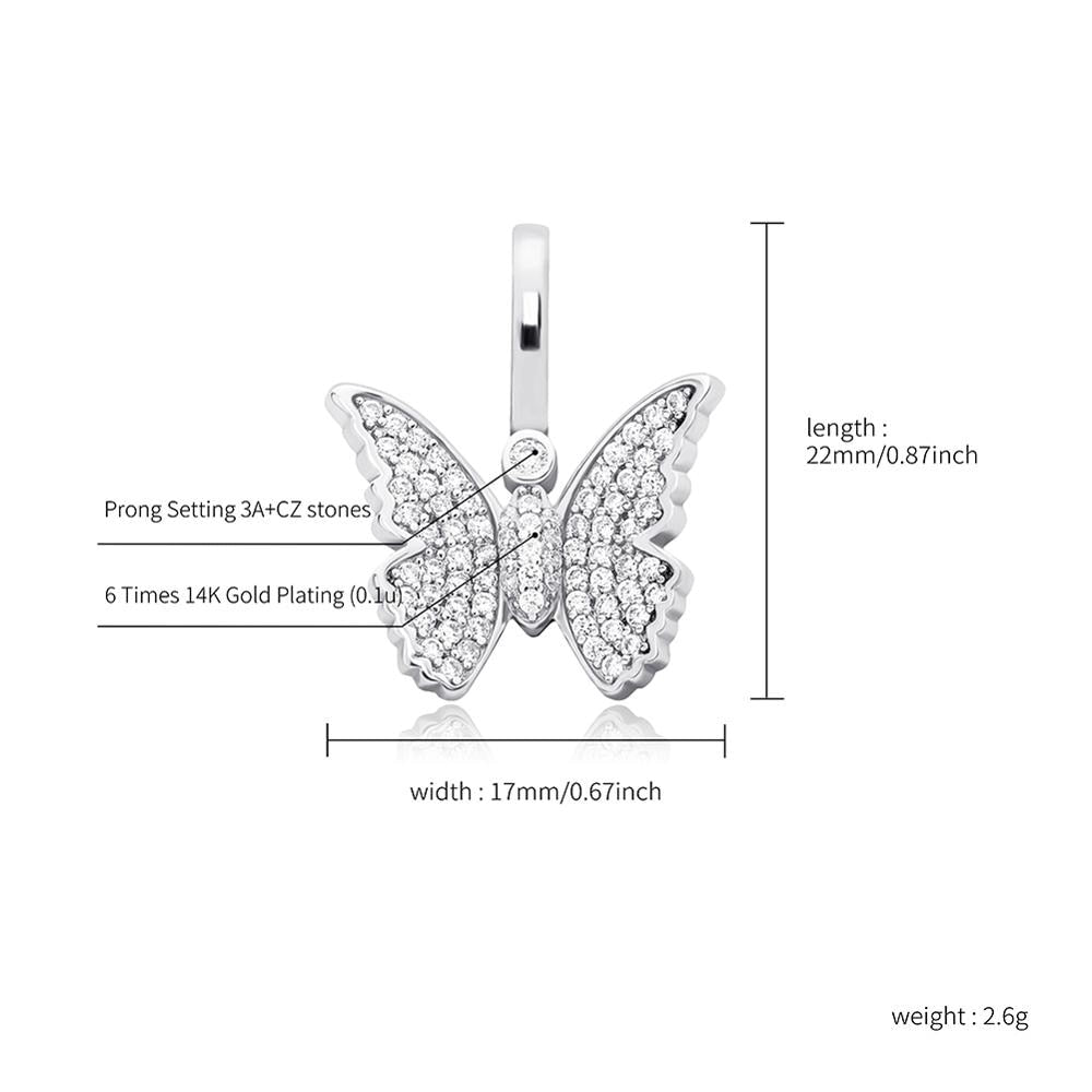 Iced Butterfly Pendant