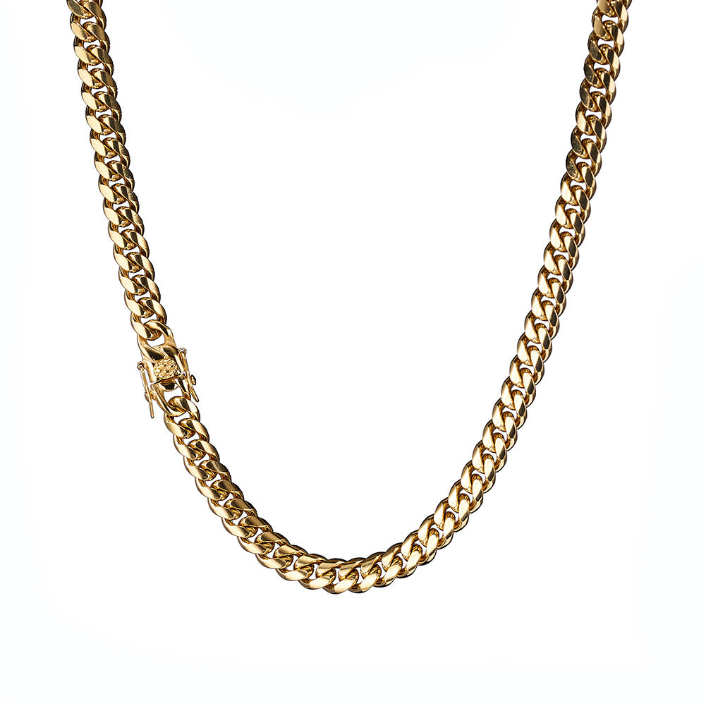 Gold Cuban Necklaces With Crab Clasp