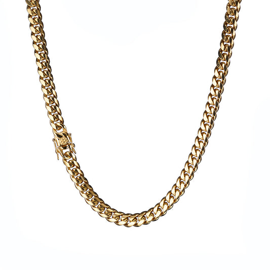 Gold Cuban Necklaces With Crab Clasp