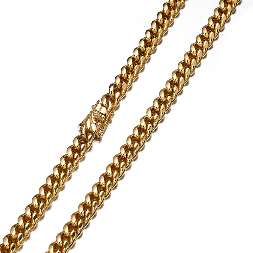 Gold Cuban Necklaces With Crab Clasp