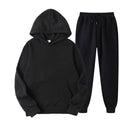 Solid Color Casual Hoodies & Pants
