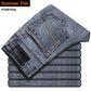 New Men's Classic Style Advanced Stretch Regular Fit Denim Grey Blue Jeans