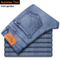 New Men's Classic Style Advanced Stretch Regular Fit Denim Grey Blue Jeans