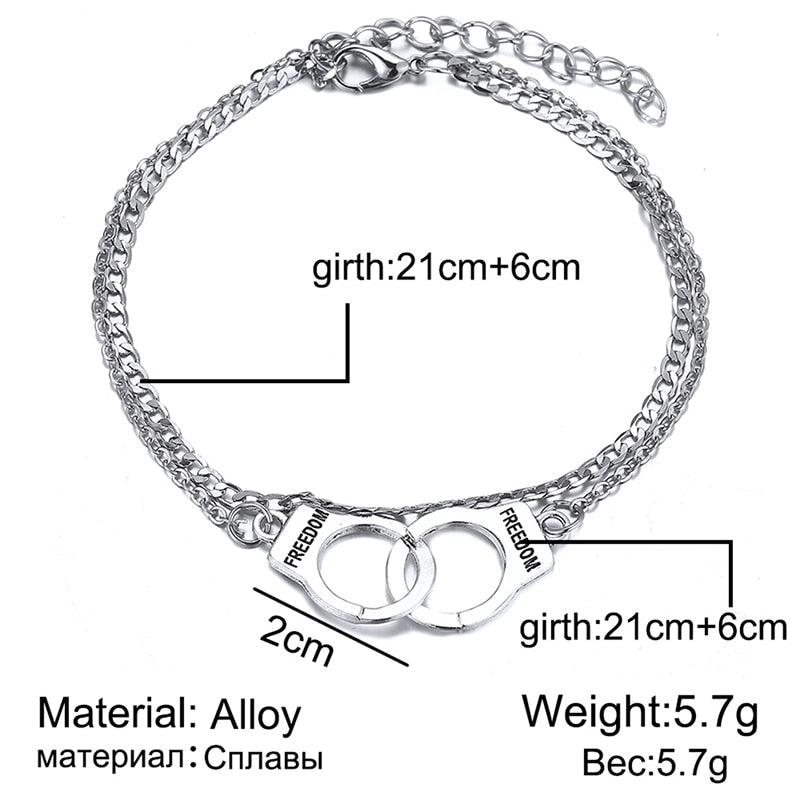 Handcuffs And Other Anklet Fashion Multilayer Foot Chain's