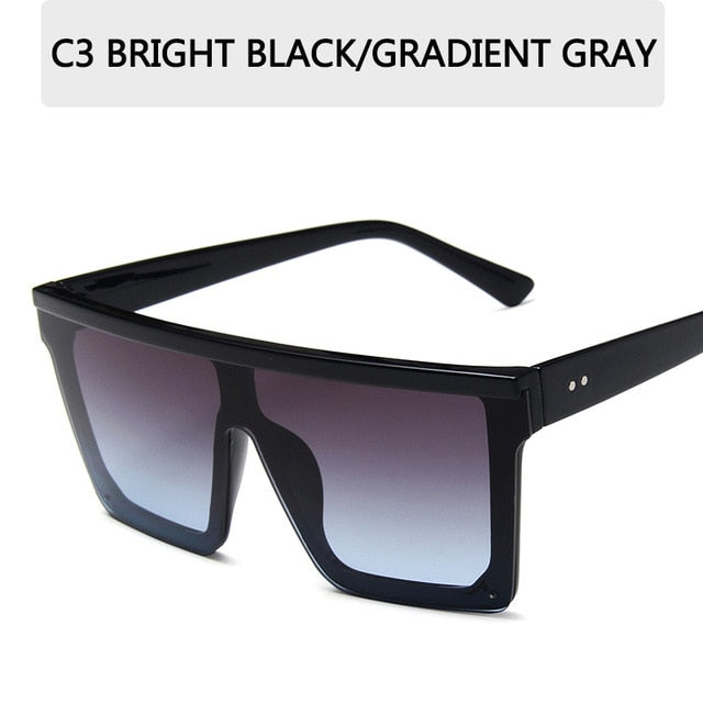 Vintage Square Flat Top Sunglasses