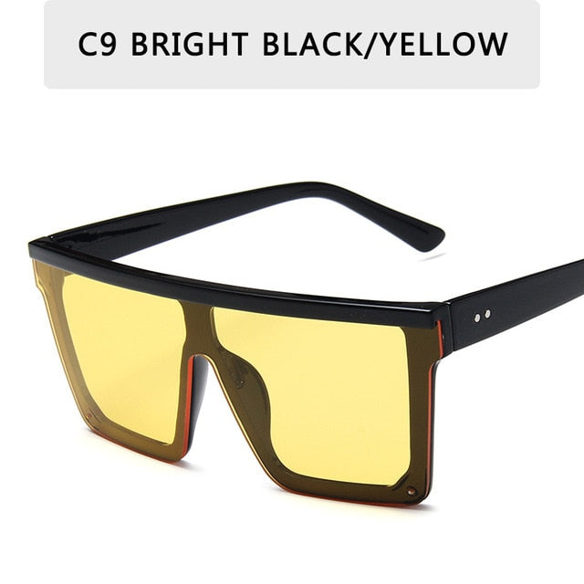 Vintage Square Flat Top Sunglasses