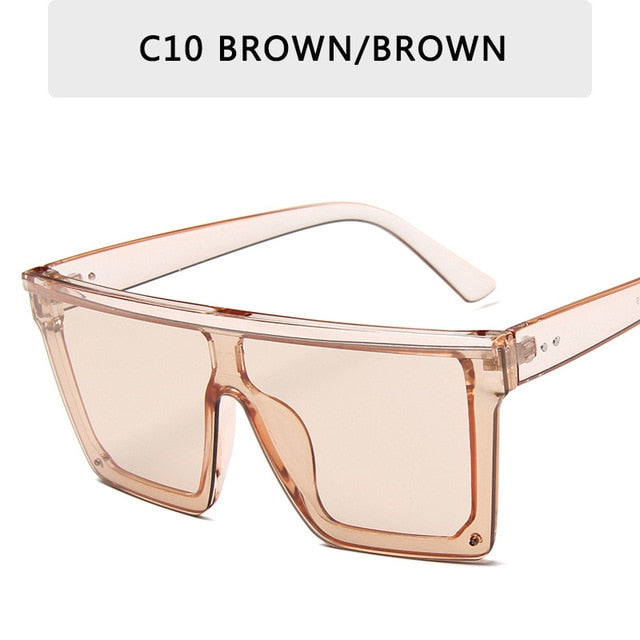 Vintage Square Flat Top Sunglasses