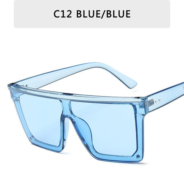 Vintage Square Flat Top Sunglasses