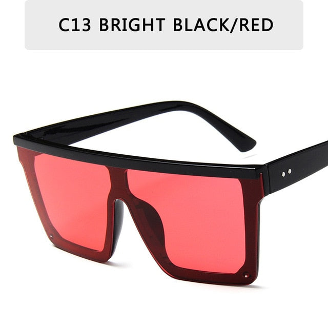 Vintage Square Flat Top Sunglasses