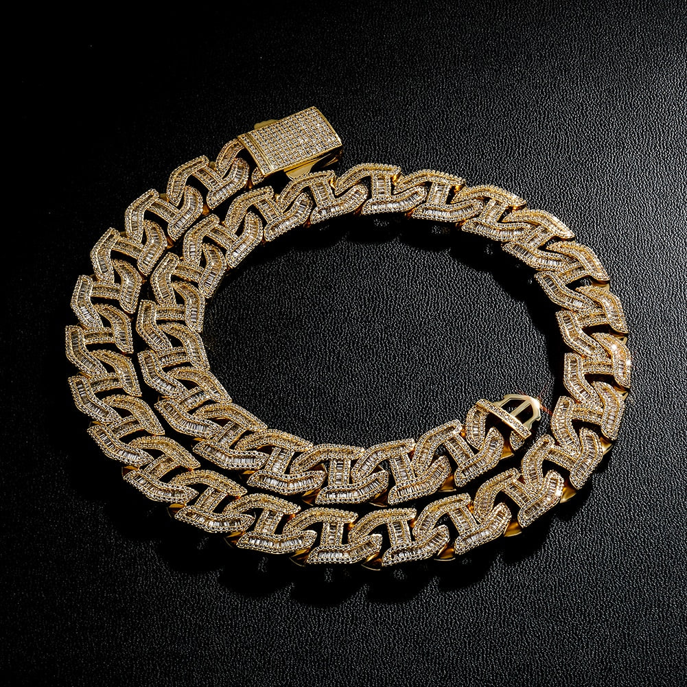 Baguette Curb Chain Necklace