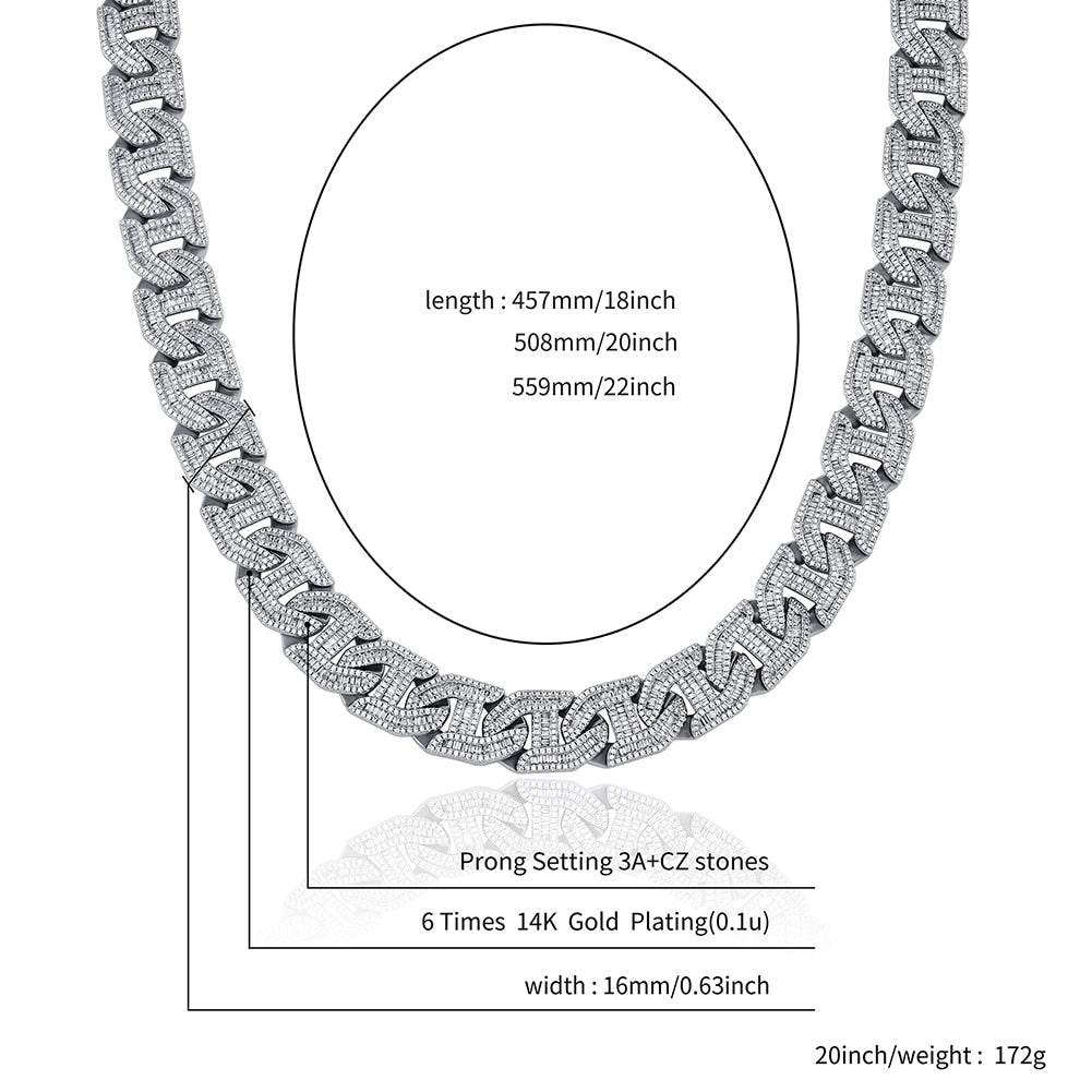 Baguette Curb Chain Necklace
