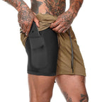 Two in one sports jogging fitness shorts
