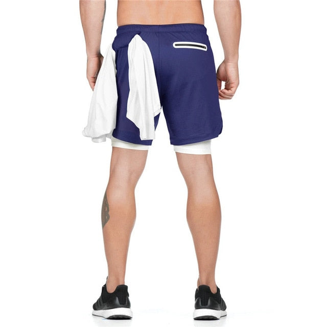Two in one sports jogging fitness shorts