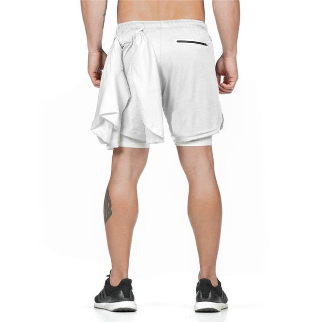 Two in one sports jogging fitness shorts