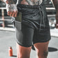 Two in one sports jogging fitness shorts