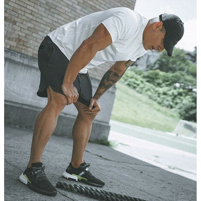 Two in one sports jogging fitness shorts