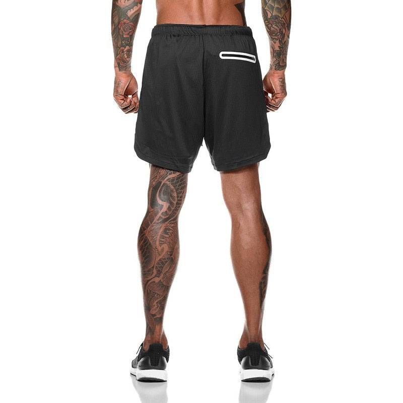 Two in one sports jogging fitness shorts