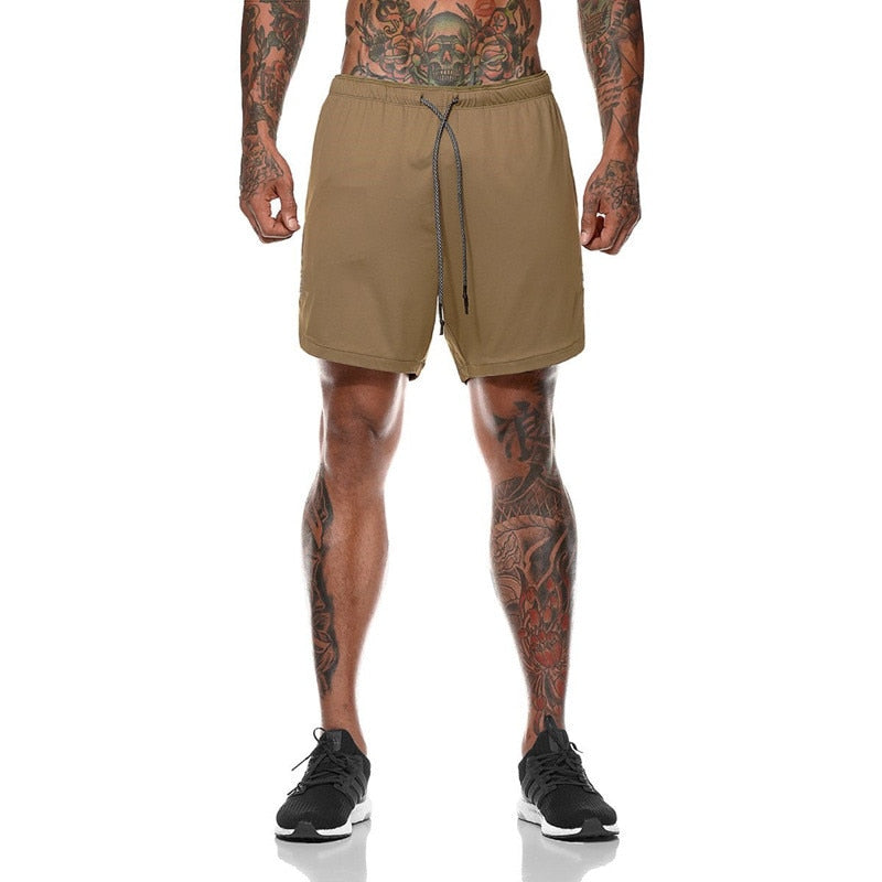 Two in one sports jogging fitness shorts