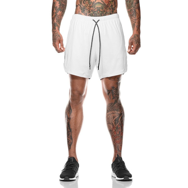 Two in one sports jogging fitness shorts