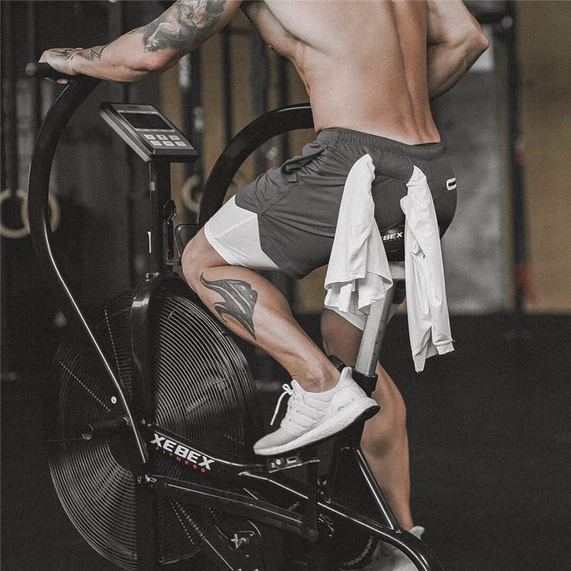 Two in one sports jogging fitness shorts