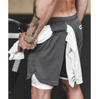 Two in one sports jogging fitness shorts