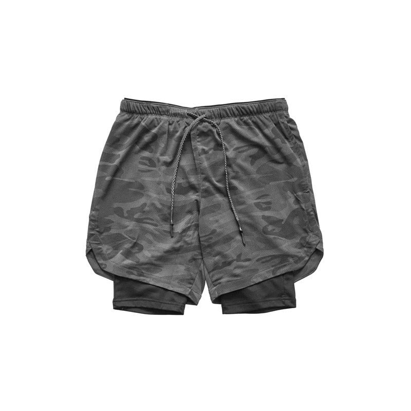 Two in one sports jogging fitness shorts