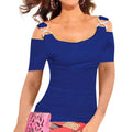Strapless Short Sleeve Blouse