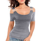 Strapless Short Sleeve Blouse
