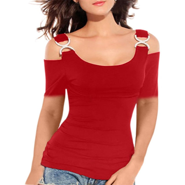Strapless Short Sleeve Blouse