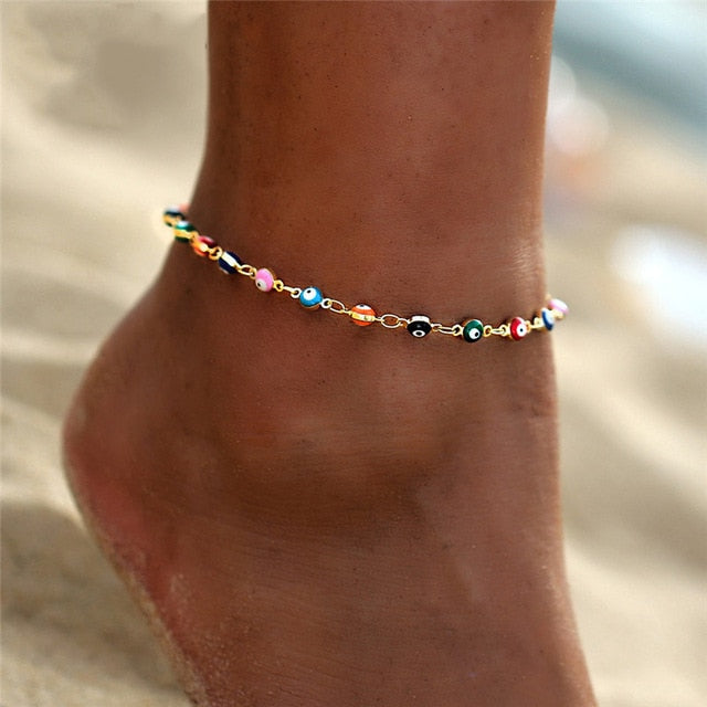 Colorful Eye Beads Anklets