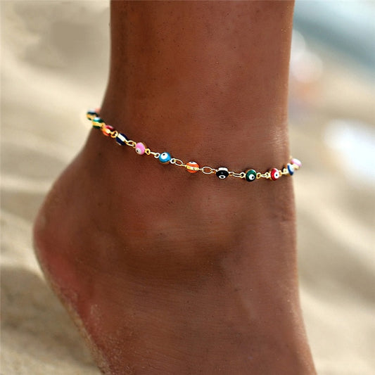 Colorful Eye Beads Anklets