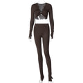 Drawstring crop top and leggings