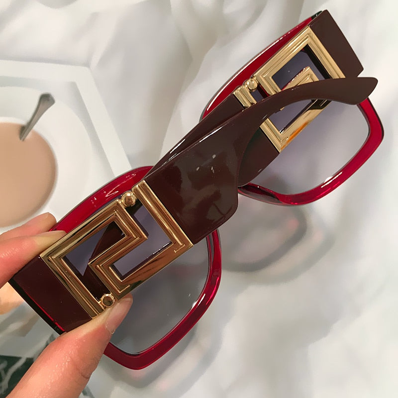 Black Leopard Square Sunglasses
