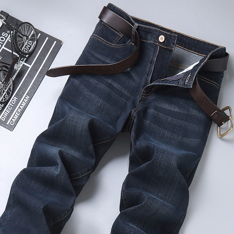 Spring New Classic Blue Black Slim-fit Jeans