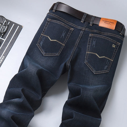 Spring New Classic Blue Black Slim-fit Jeans