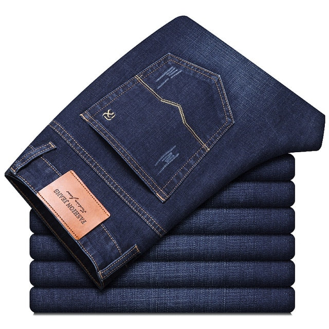 Spring New Classic Blue Black Slim-fit Jeans
