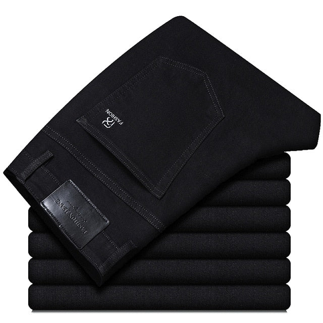 Spring New Classic Blue Black Slim-fit Jeans